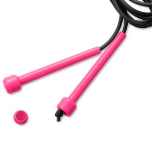 Скакалка для фитнеса INDIGO регулируемая длина 2,85м розовый