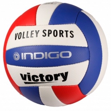 Мяч волейбольный Indigo VICTORY тренировочный шитый цв.белый синий красный