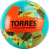 Мяч волейбольный TORRES Hawaii цвет бирюзово-оранжевый размер 5