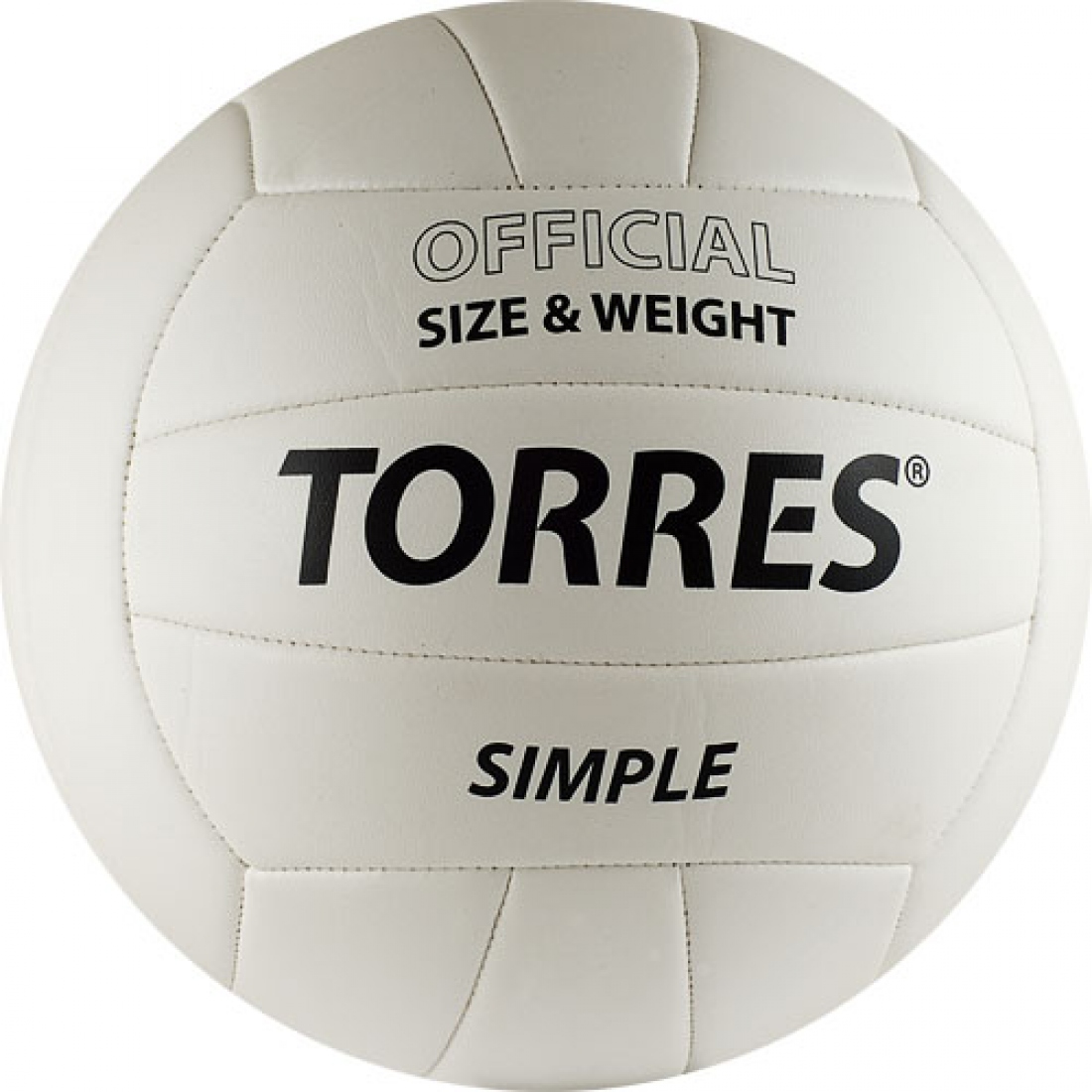 Мяч волейбольный TORRES Simple цвет белый, черный, размер 5