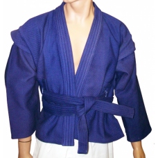 Куртка самбо цв.синий р.50 пл.360-380гр/м2 с подкладкой и поясом, х/б