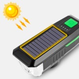 Фонарь передний COMIRON SUN2 ABS IPX4 T6 350lm акк 2000 mAh USB сигн 120Дб влагоз подз от солнца зел