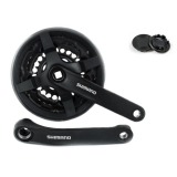 Система Shimano, 170мм, под квадрат, 48/38/28 с защитой, цвет черный