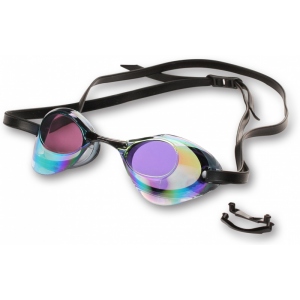 Очки для плавания Indigo Rata зеркальные стартовый сменная переносица, цвет черный