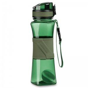 Бутылка для воды с сеточкой, шарик UZSPACE тритан 500мл, тёмно-зеленый