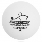 Мячи настольный теннис Start-Line Club Select 1* NEW цв.белый 6шт/упак