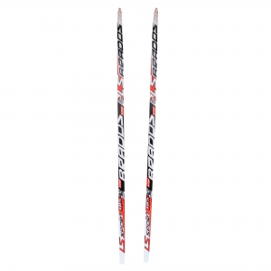 Лыжи беговые дерево-пластик STC, длина 185, Step, цвет красный