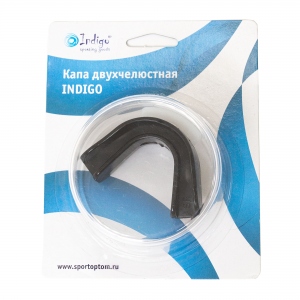Капа 2 челюстная Indigo термопластик в контейнере, цвет черный