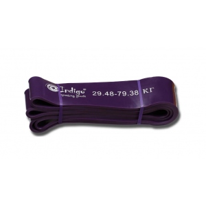 Эспандер резиновая петля сопротивления Кроссфит Indigo, размеры 208*6,4см, цвет фиолетовый