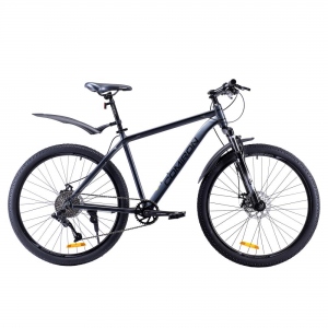 Велосипед горный COMIRON SYSTEM, 27,5", рама 19", цвет серый, чёрный глянцевый
