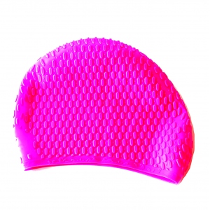 Шапочка для плавания силикон рифл Indigo SC700, для длинных волос, цвет розовый