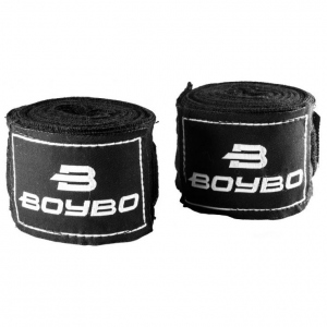 Бинты боксерские BoyBo, длина 2,5 метра, материал хлопок, цвет черный