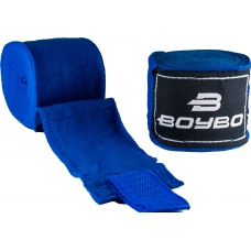 Бинты боксерские BoyBo, длина 3,5 метра, материал хлопок, цвет синий