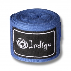 Бинты боксерские Indigo, длина 3,5 м, материал х/б, эластан, цвет синий 