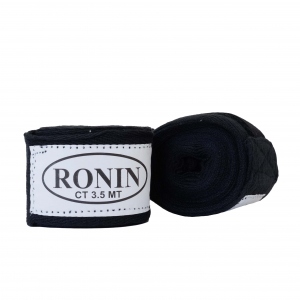 Бинты боксерские Ronin, длина 350 см, ширина 5см, материал хлопок, цвет черный, в комплекте 2 штуки