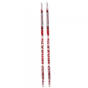 Лыжи беговые дерево-пластик STC (ЦСТ), длина 175, цвет красный