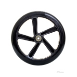 Колесо для самоката, диаметр 200мм, обод пластиковый с подшипниками ABEC-9, цвет черный