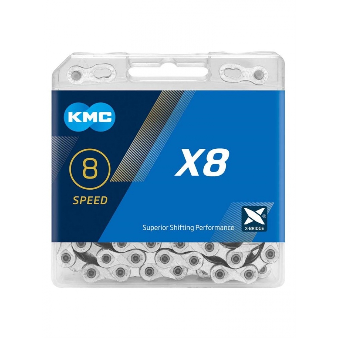 Цепь KMC - X8 1/2"x3/32" 114 звеньев серебряная