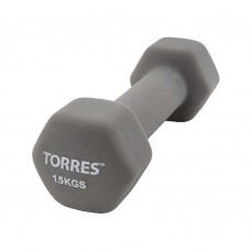 Гантель  TORRES 1.5 кг.металл в неопреновой оболочке, серый