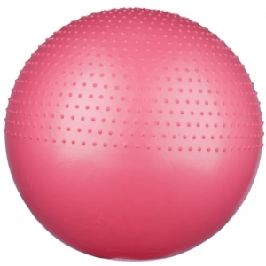 Мяч гимнастический массажный 2в1 INDIGO Anti-burst с насосом 75см, розовый