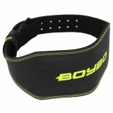 Пояс тяжелоатлетический BoyBo Premium, натуральная кожа, цвет черный-зелёный (L)