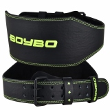 Пояс тяжелоатлетический BoyBo Premium, натуральная кожа, цвет черный-зелёный (L)
