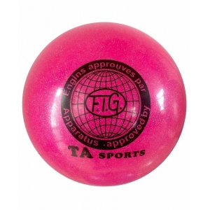 Мяч для художественной гимнастики d15см 300гр розовый с блестками