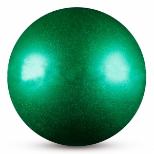 Мяч для художественной гимнастики INDIGO d15см 300гр металлик зеленый с блестками