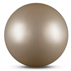 Мяч для художественной гимнастики INDIGO d15см 300гр металлик серебро с блестками
