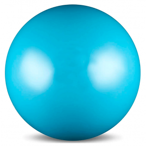 Мяч для художественной гимнастики INDIGO, диаметр 15см, вес 300гр, цвет металлик голубой
