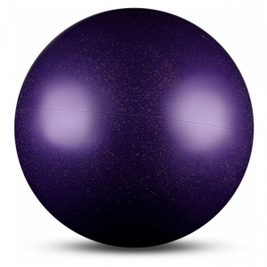 Мяч для художественной гимнастики INDIGO, диаметр 15см, вес 300гр, цвет металлик фиолетовый с блестками