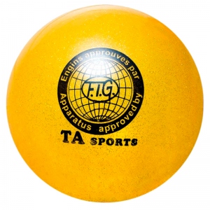 Мяч для художественной гимнастики TA sport d19см цв.желтый с блестками
