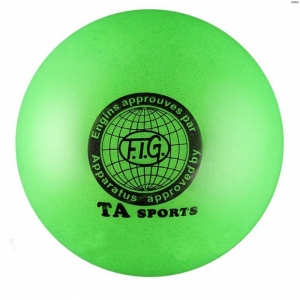 Мяч для художественной гимнастики TA sport d19см цв.салатовый с блестками