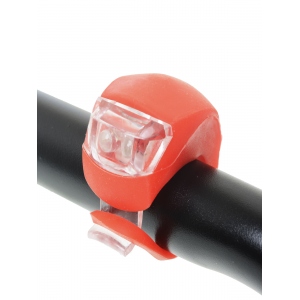 Фонарь на руль велосипеда скутера на шлем LED в силиконовом корпусе питание от батареек, цвет красный